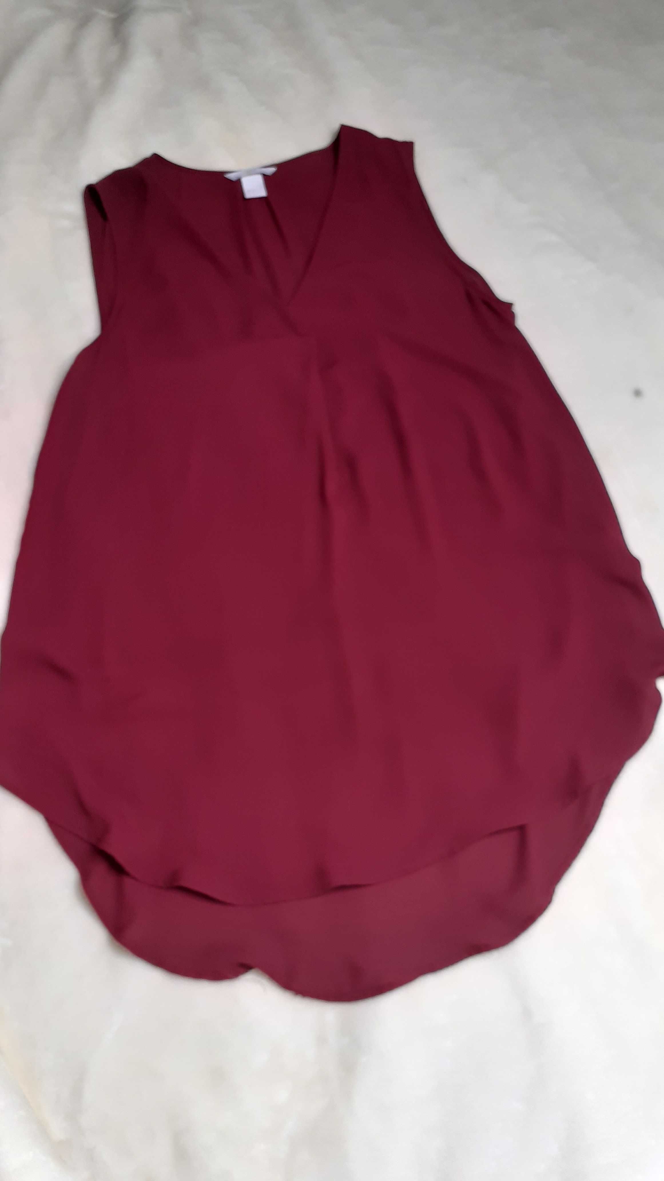 Bluzka bordowa tunika H&M rozmiar 40