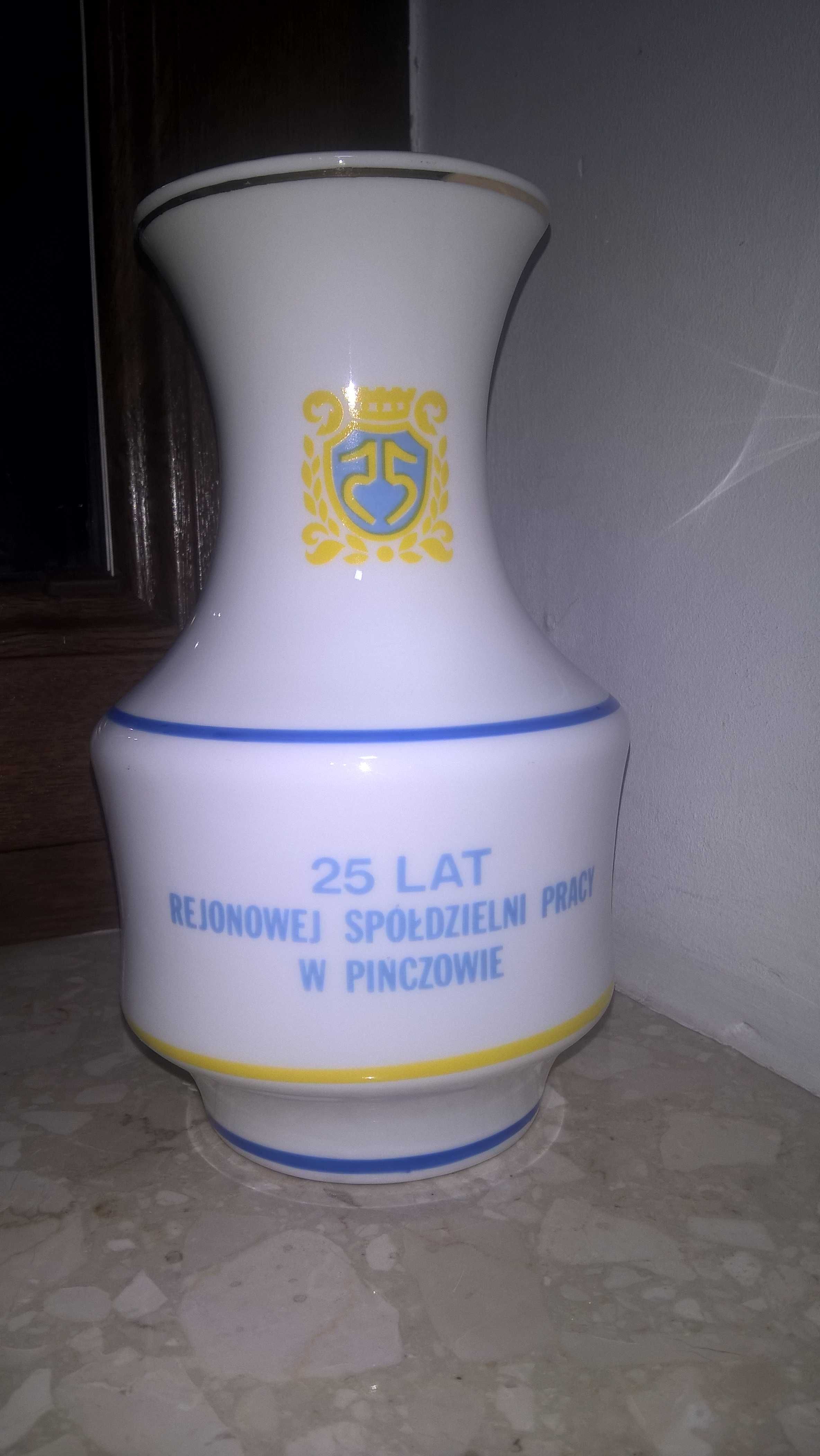 wazon ceramiczny Ćmielów herb Pińczów PRL