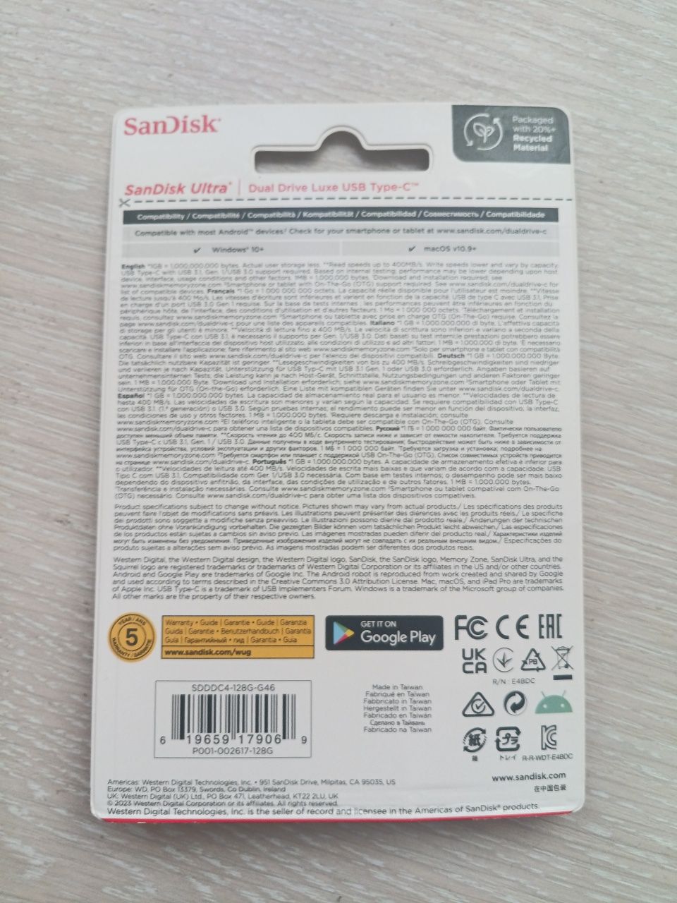 Флешка SanDisk 128Gb USB Type-C