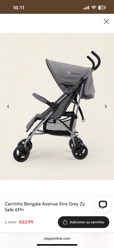 Carrinho Bebé Zippy - Até 22kg