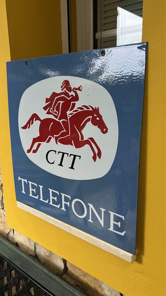 Placa Esmaltada “CTT Telefone” dois lados