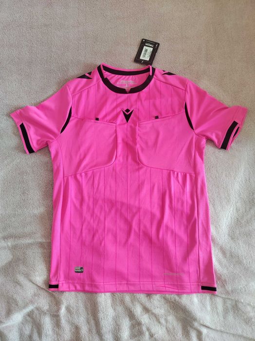 Koszulka sędziowska Macron różowa S nowa + 2 pary getrów GRATIS!!