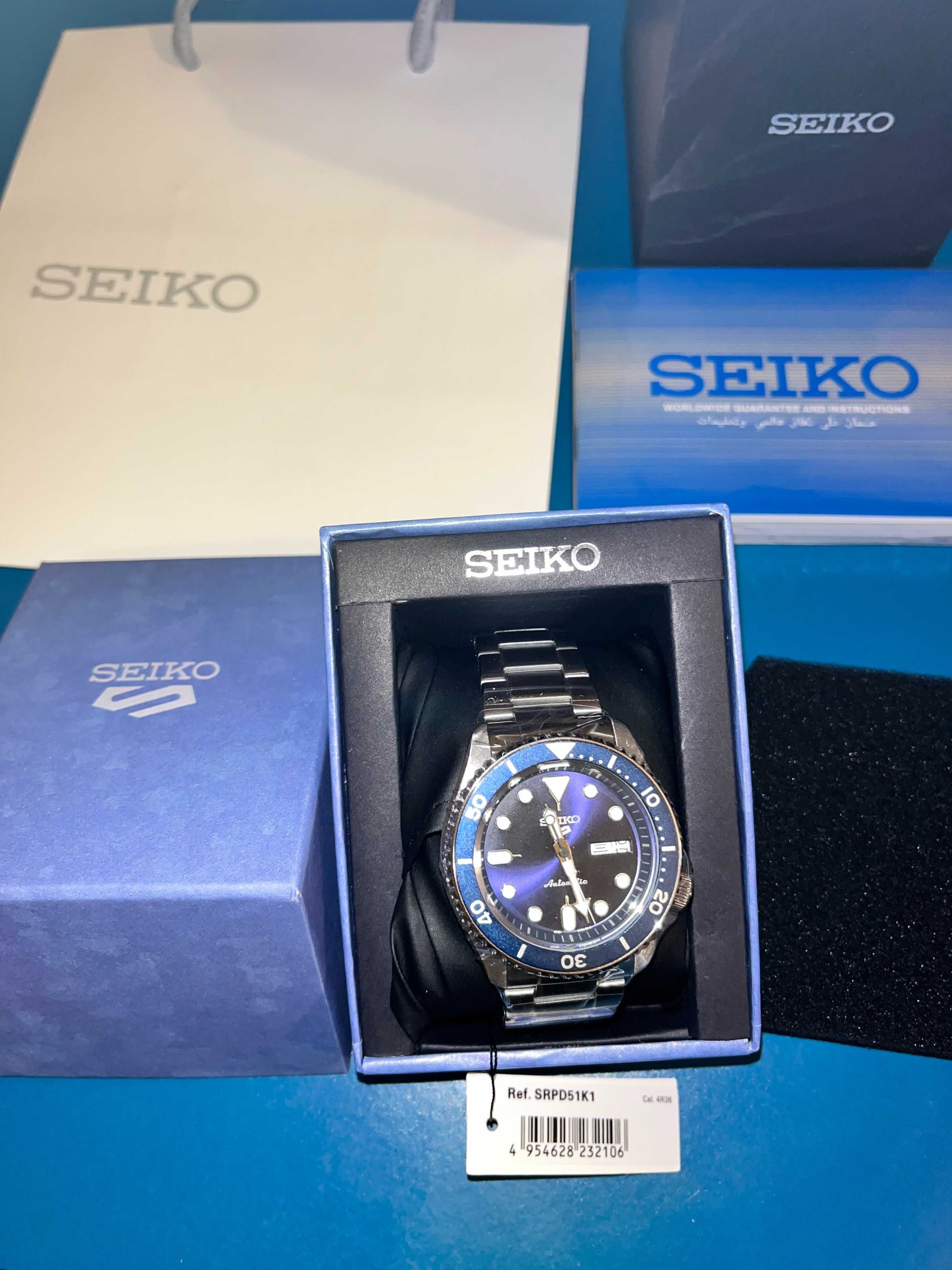 Novo- Conjunto completo – Seiko 5 SRPD51K1 Azul