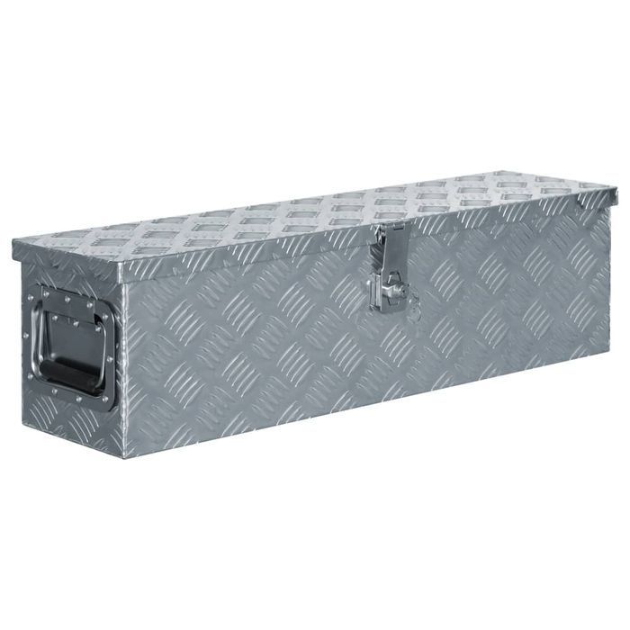 Vidaxl Aluminiowa Skrzynia, 80,5 X 22 X 22 Cm, Srebrna