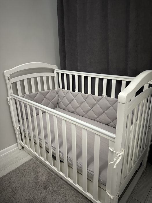 Дитяче ліжко veres лд 6  з маятником + кокосовий матрас з наматраснико