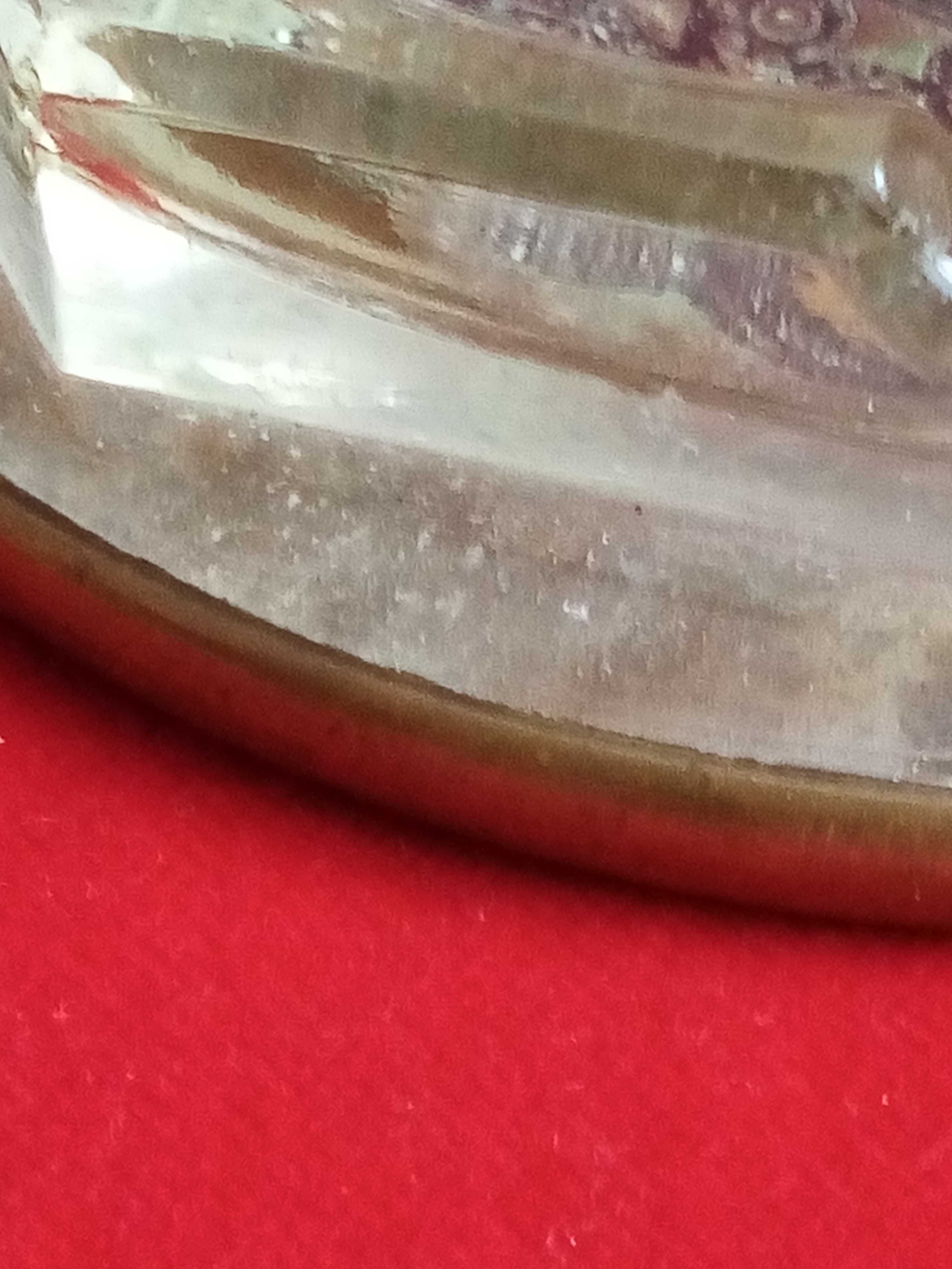 Stara szklana popielniczka okuta mosiądzem lata 60te