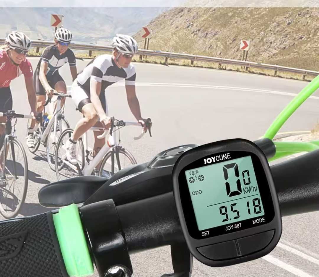 Licznik rowerowy  JOY-587, prędkościomierz 15-funkcji, prosty, kablowy