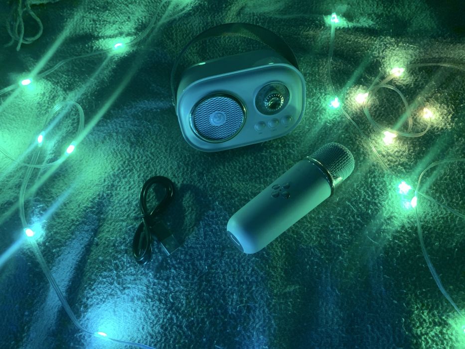 Колонка з мікрофоном Bluetooth для караоке портативна бездротова.