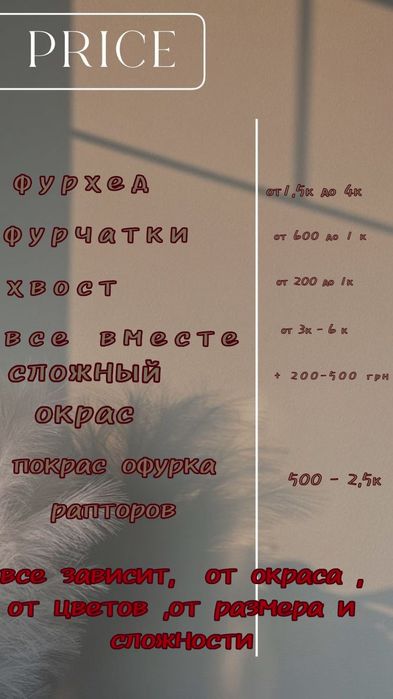 Фурсьюты на заказ запись с ноября