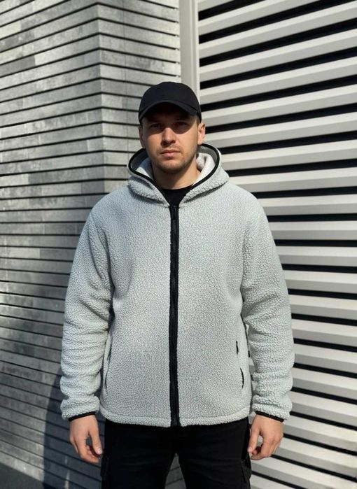 Тепла чоловіча куртка-худі флісова