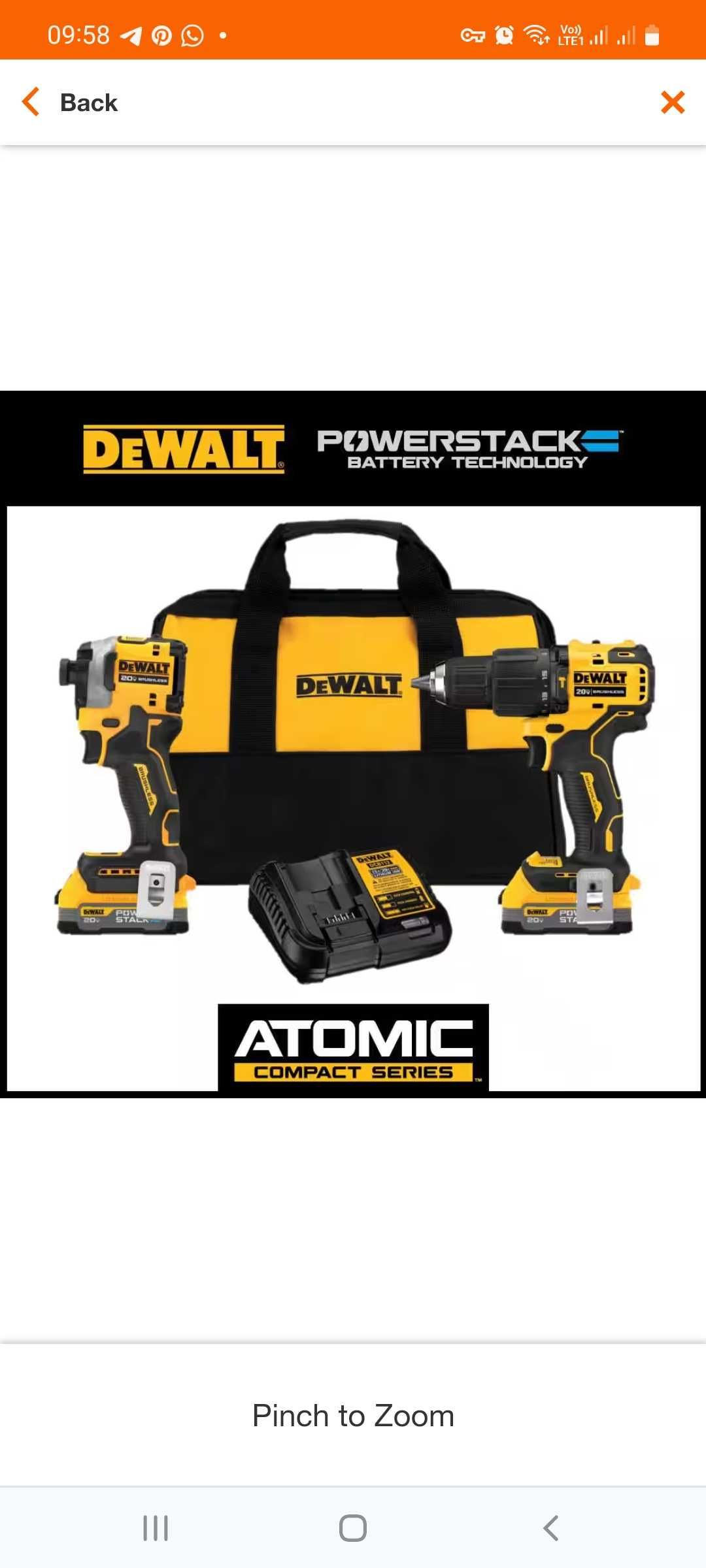 Набір dewalt dck254E2 (dcf850, dcd709, POWERSTACK DCBP034)