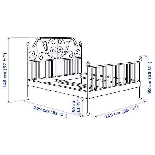 Łóżko IKEA LEIRVIK r.140x200  cm-rama+belka+stelaż -dost gr
