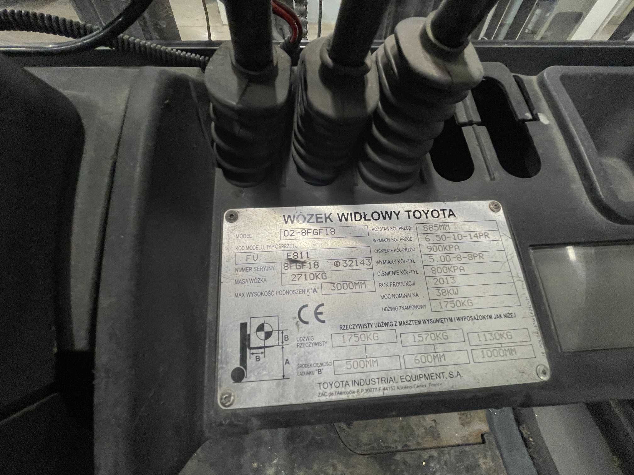 Wózek widłowy 1.8T Toyota 02-8FGF18 UDT