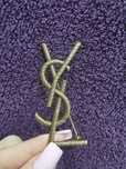 Oryginalna broszka YSL Saint Laurent ZŁOTY Broszka z logo Prezent