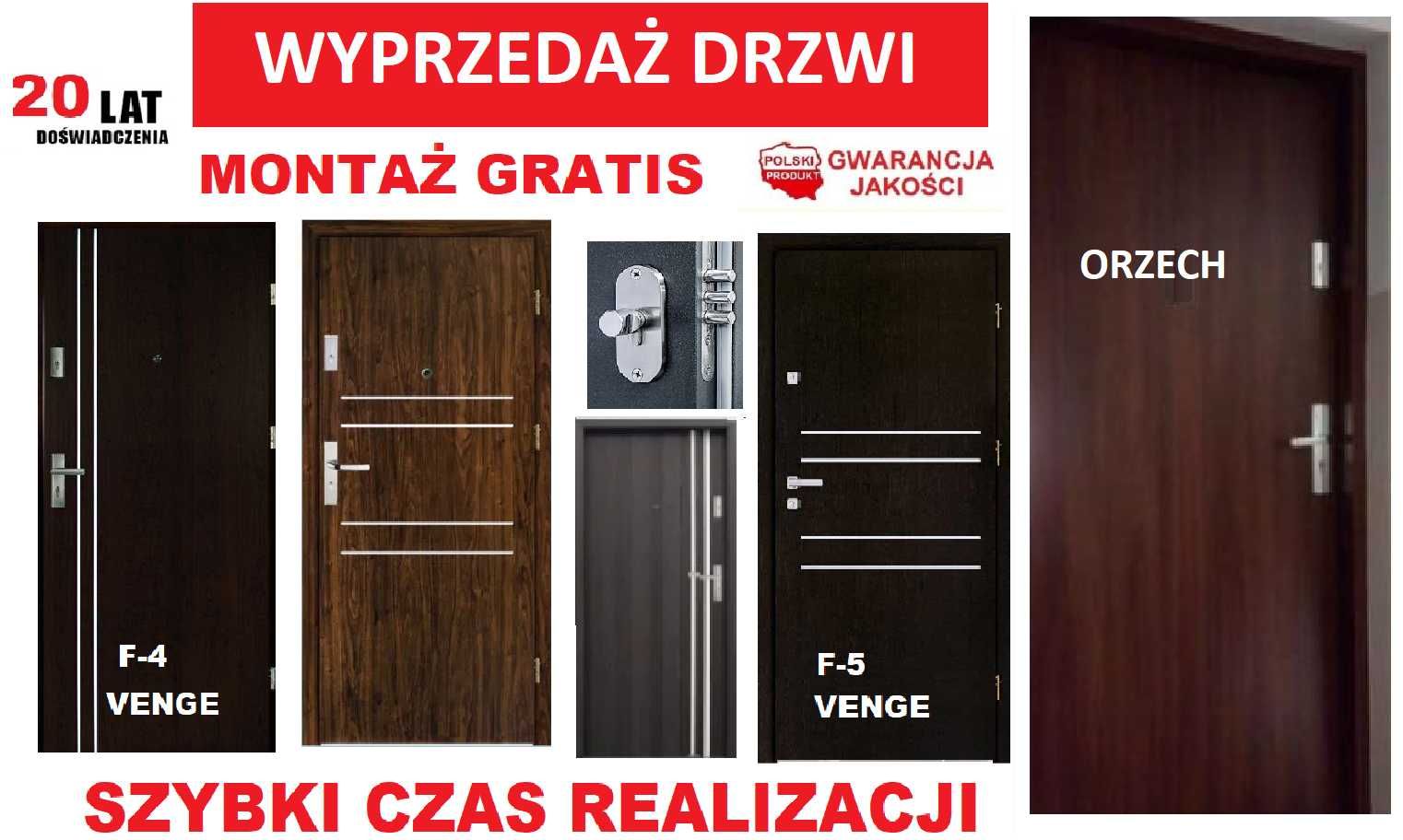 Drzwi wejściowe ZEWNĘTRZNE do mieszkania w bloku z montażem .