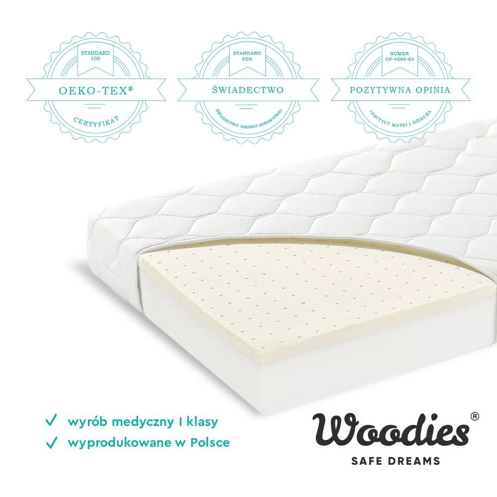 Łóżeczko dziecięce z materacem Classic Cot Bed 140×70 Firmy Woodies