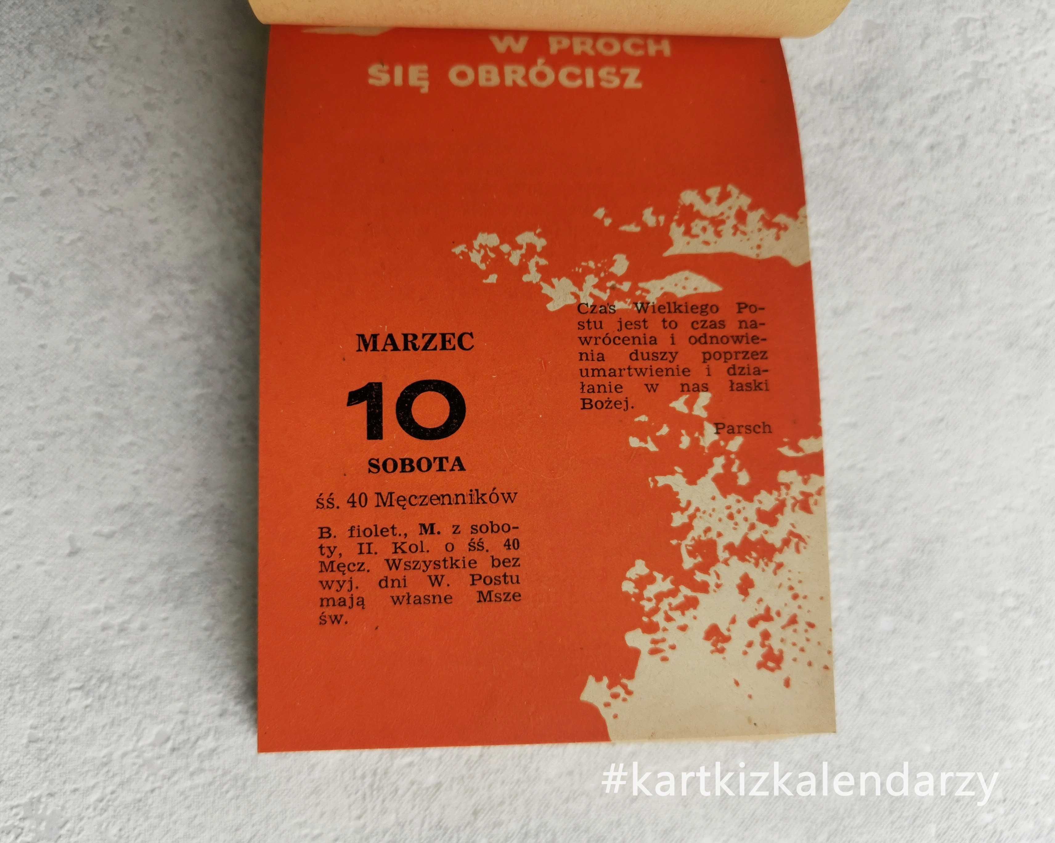 Kartka z kalendarza 1962 - 60 lat - 60 urodziny - #kartkizkalendarzy