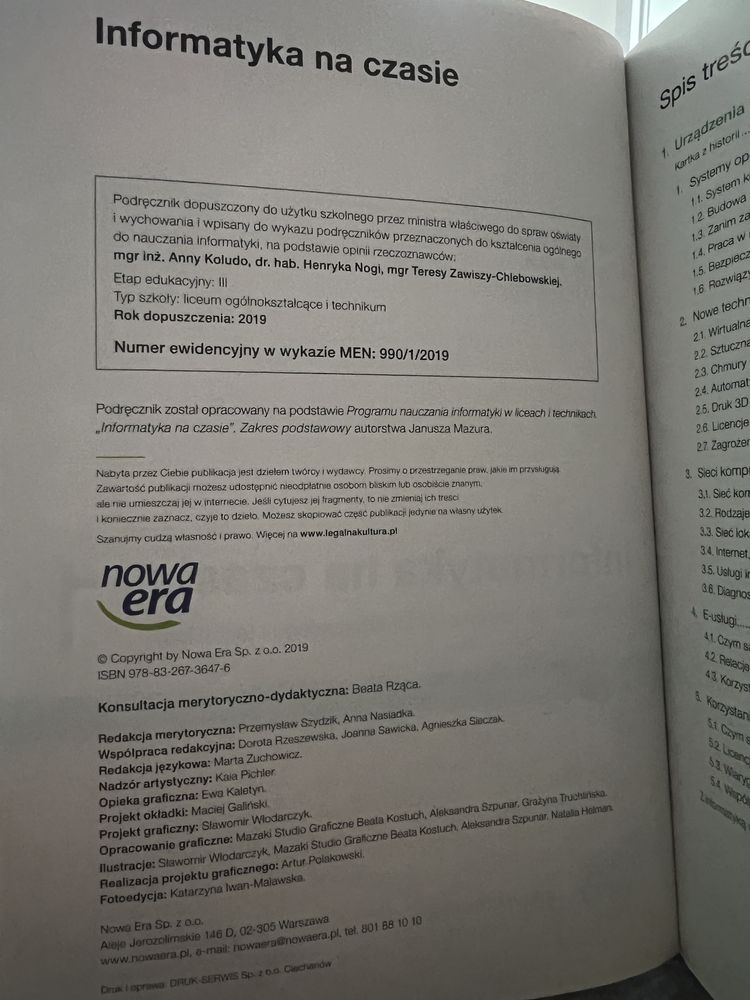 Podręcznik Informatyka na czasie kl.1, liceum i technikum