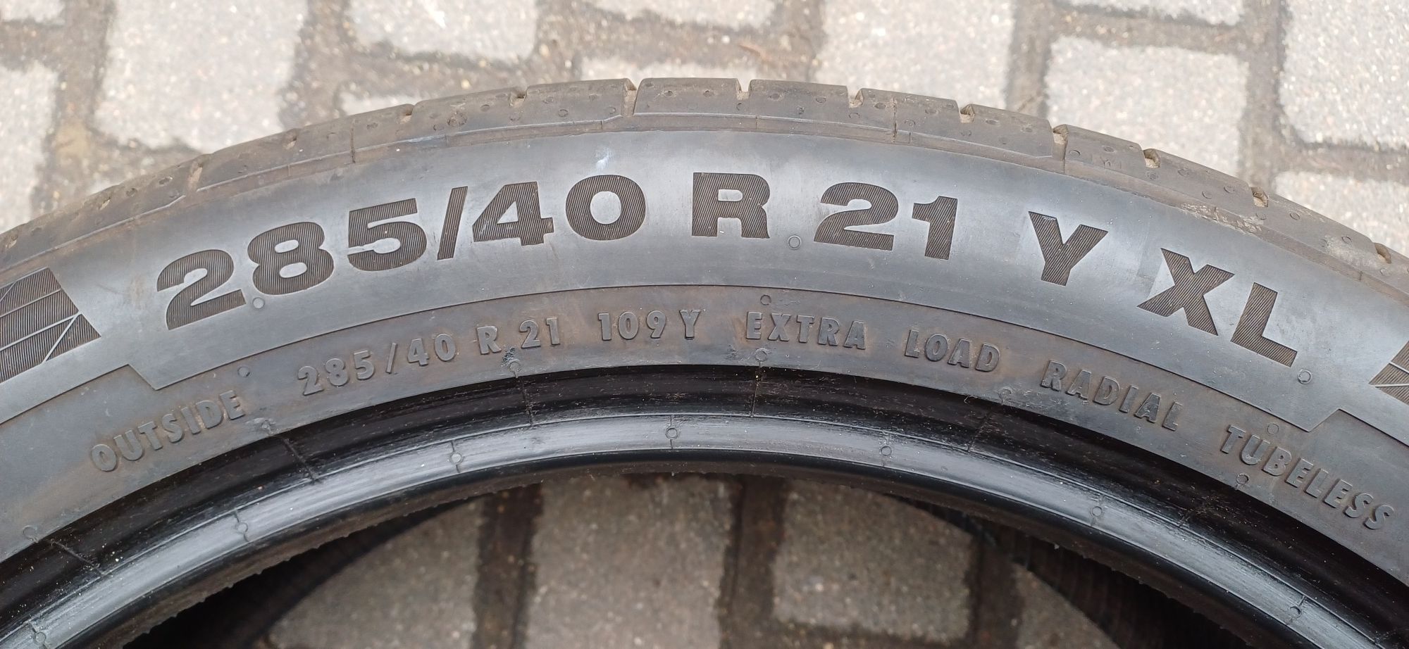 CONTINENTAL 285/40R21 109Y XL , pojedyńcza opona letnia.