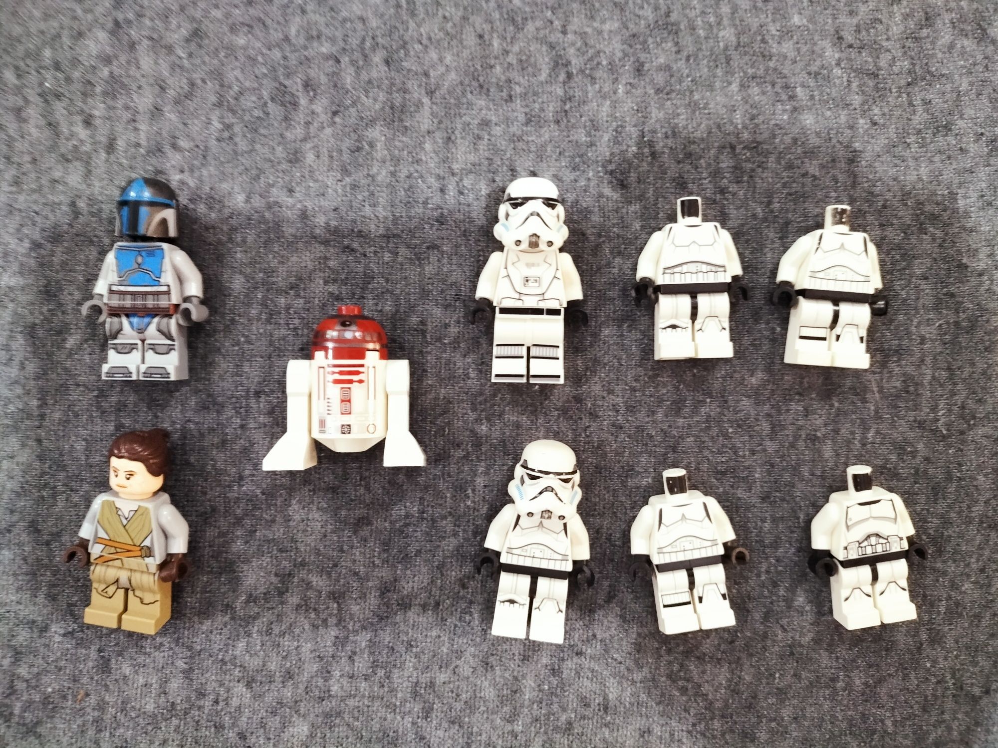 Figurki star wars Rey, szturmowce, czerwony r2d2