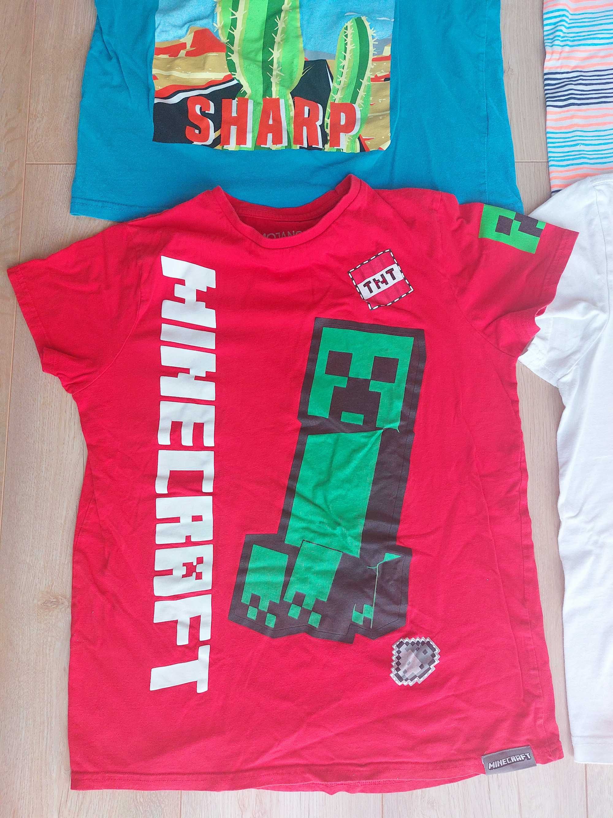 R.158 koszulki chłopięce zestaw minecraft, adidas, puma, smyk