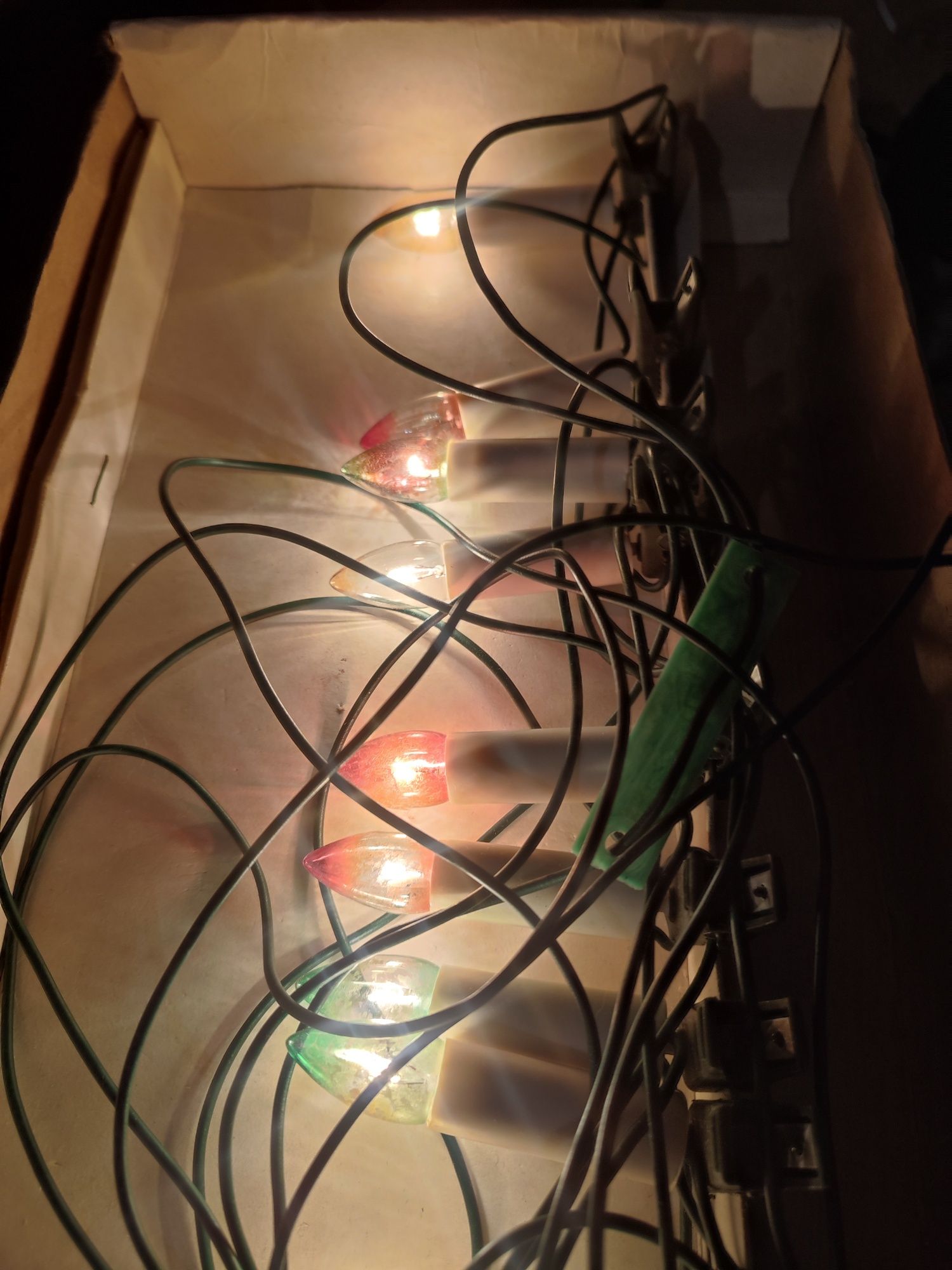 Stare lampki choinkowe PRL komplet choinkowy