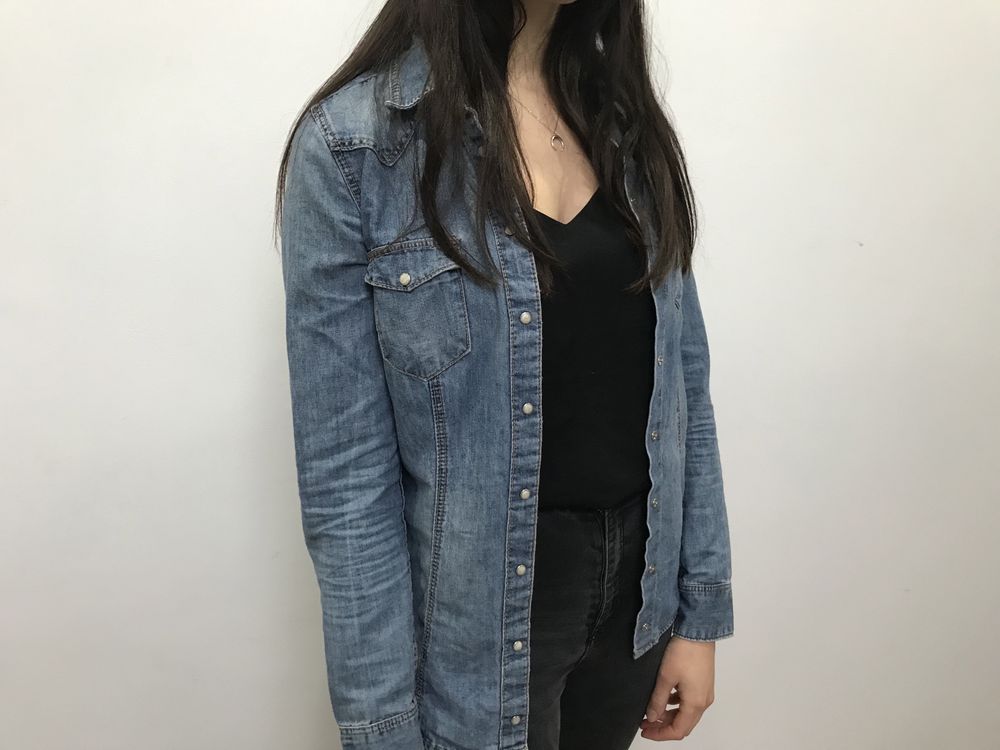 Dżinsowa koszula denim na napy H&M S 36