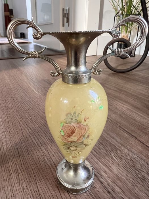 2 X Anforas Alabastro pintadas á mão.