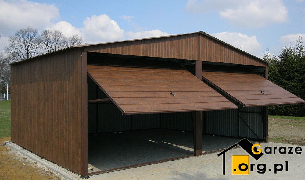 Garaże Blaszane 6x5 garaż blaszany Orzech Blaszak Drewnopodobny