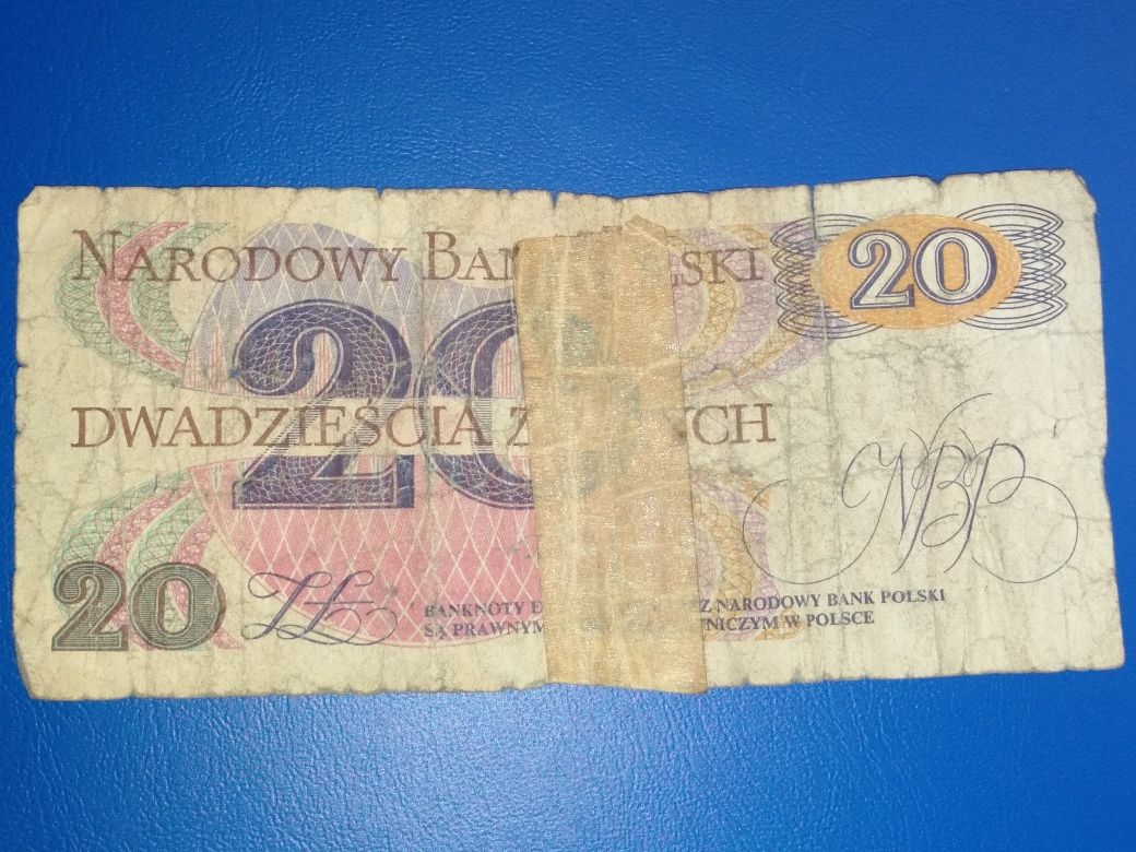 "20 złotych" banknot z Romuald Traugutt z 1982 roku