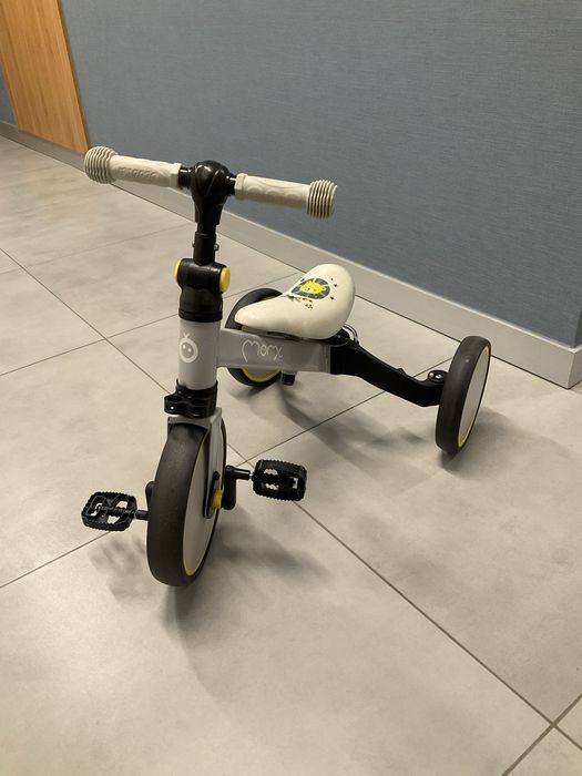MoMi Loris Rowerek trójkołowy biegowy 4w1 Szaro Żółty