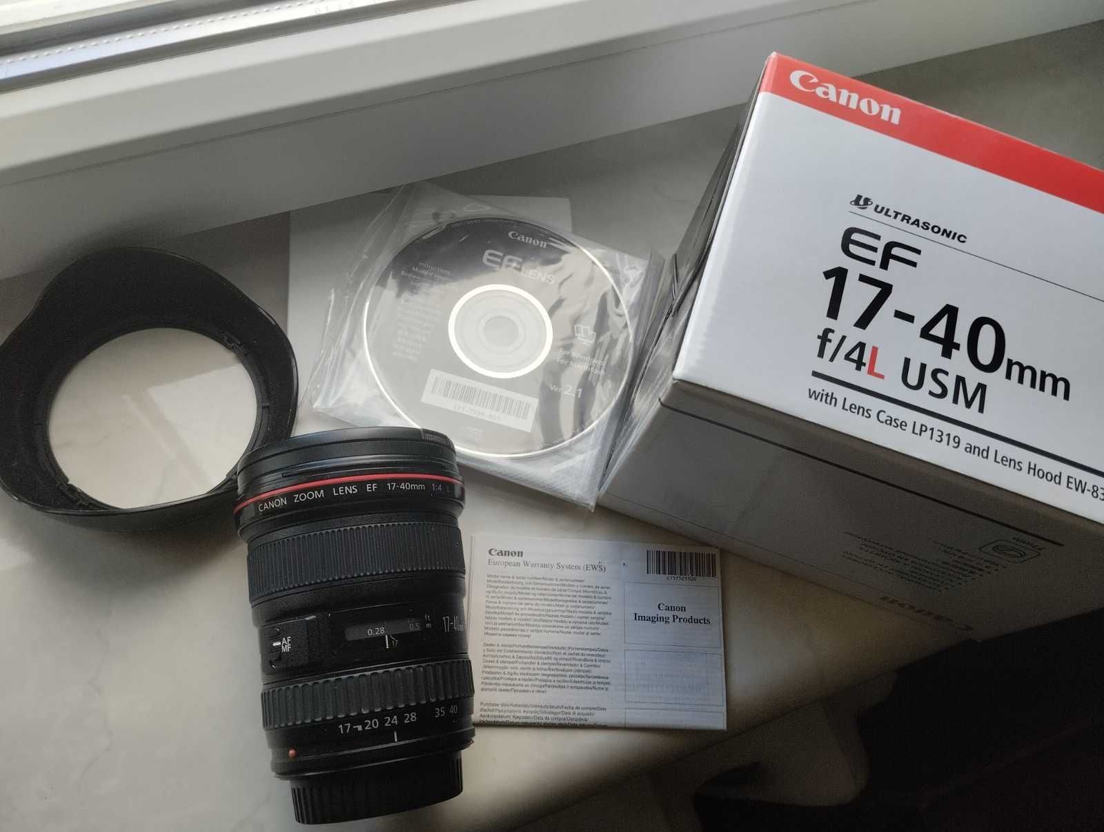 Обєктив Canon EF 17-40mm f/4L USM з коробкою