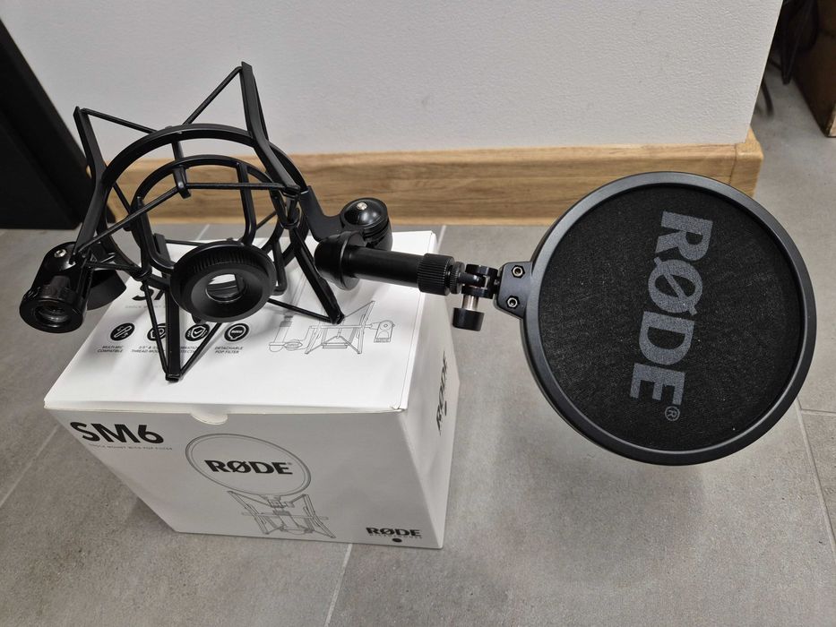uchwyt do mikrofonu + pop filtr koszyk Rode SM6  Gwint 3/8