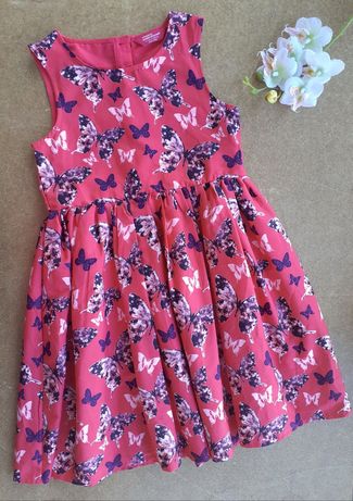 Нарядное розовое платье в бабочках 6-7 лет Young Dimension