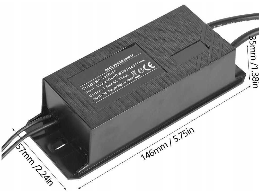 NP-7500-30 Neonlicht elektroniczny transformator Neon Sign 7,5 kV