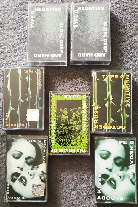 Type o Negative. Kolekcja kaset audio. 7 albumów