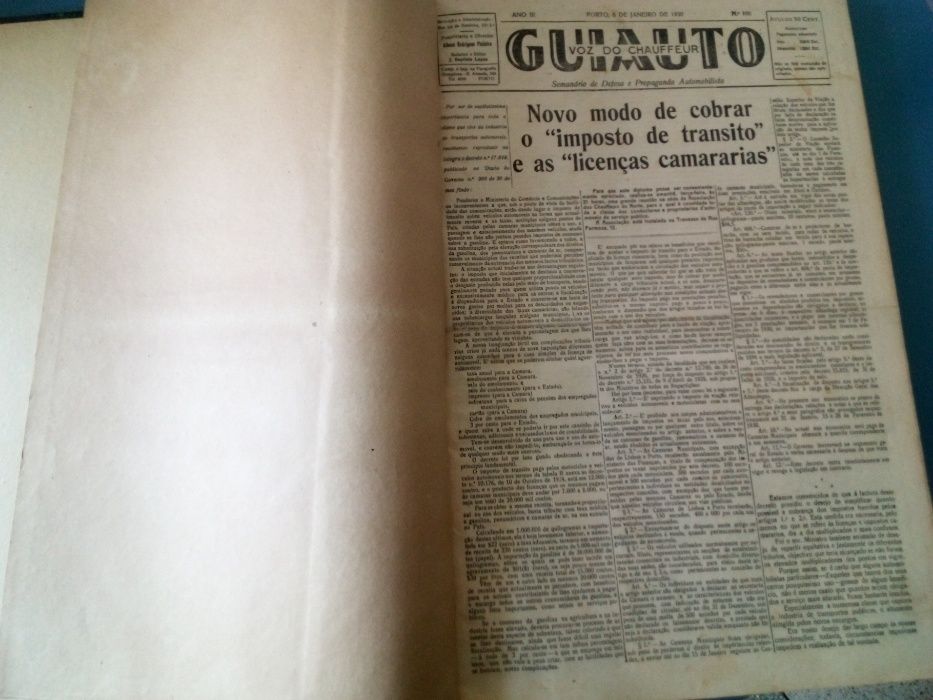 Guiauto - voz chauffer - semanarios automoveis 1930 - raros