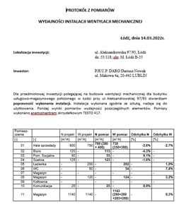 Wentylacja mechaniczna, rekuperacja, pomiary wentylacji, projekt