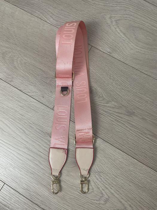 LV wymienny regulowany pasek do torebki szeroki Louis Vuitton różowy