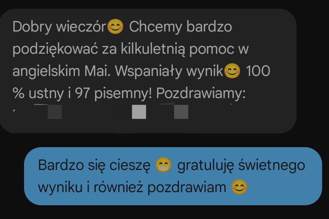 Korepetycje język angielski, możliwość faktury