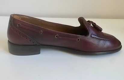 Sapato MOCASSINS PELE Antik Bordeaux Massimo Dutti Tamanho 38