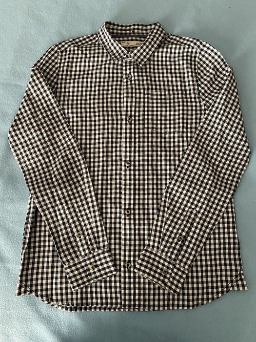 Camisa aos quadradinhos preto e branco