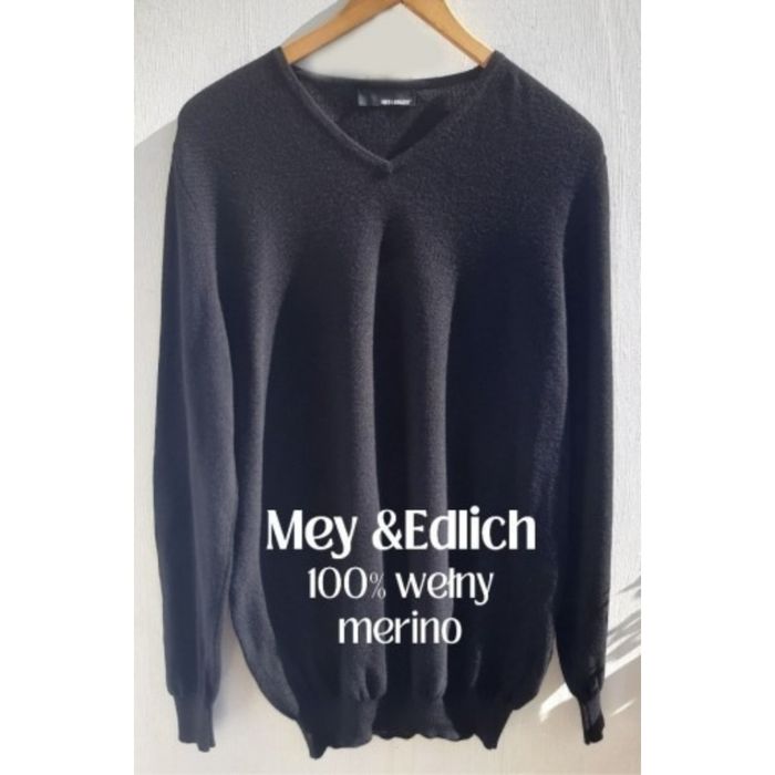 Sweter męski wełna merynosa 100% merino  v neck Mey&Edlich r. 50