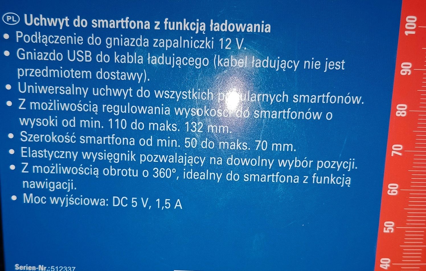 Uchwyt na smartfon.