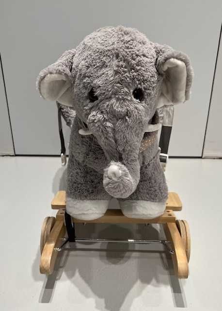 MILLY MALLY Polly drewniany szary słonik na biegunach