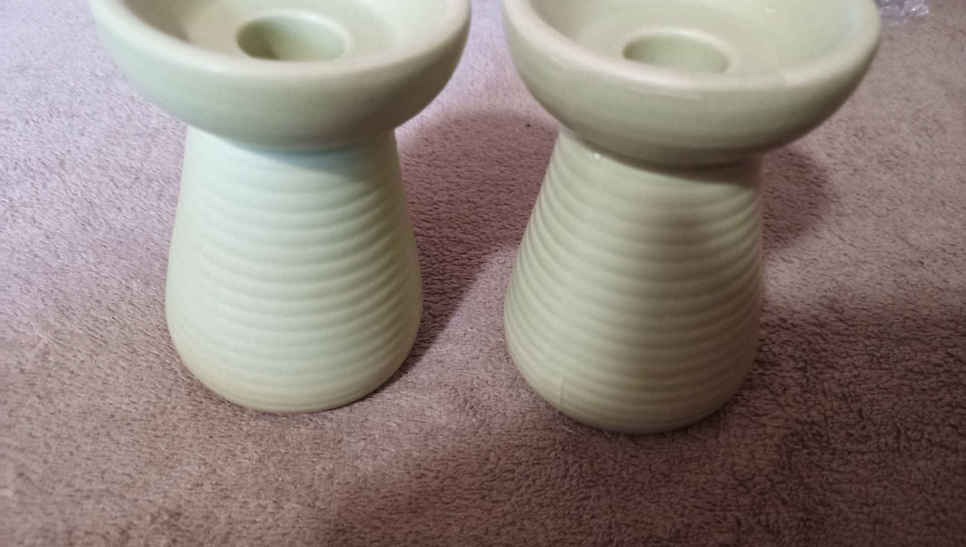 2 ceramiczne świeczniki