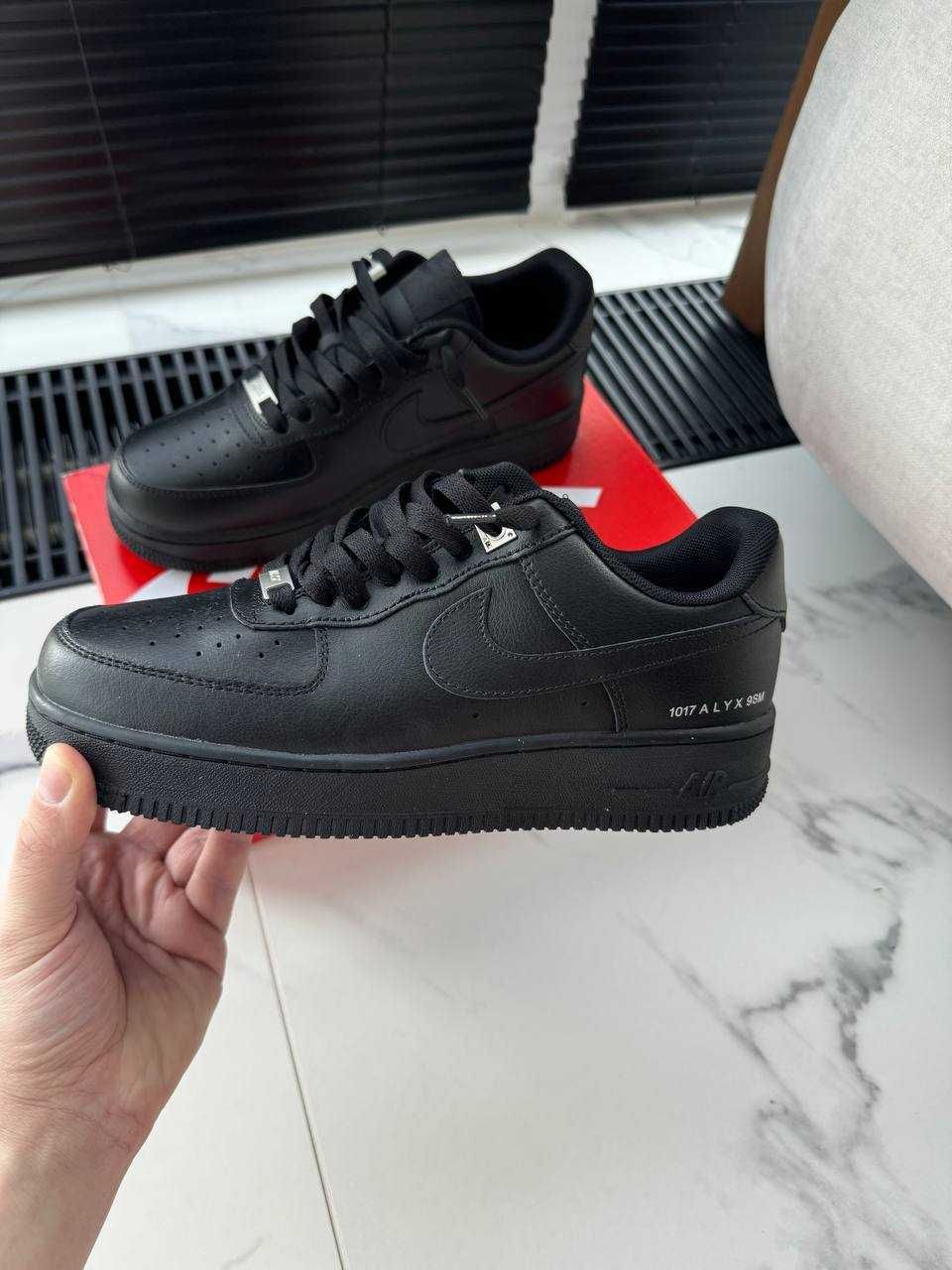 Кеди Nike Air Force 1017 alyx 9sm / кеди Найк Аір Форс 1017 чорні шкір