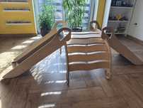 Bujak montessori ze zjeżdżalnią i ścianką wspinaczkową