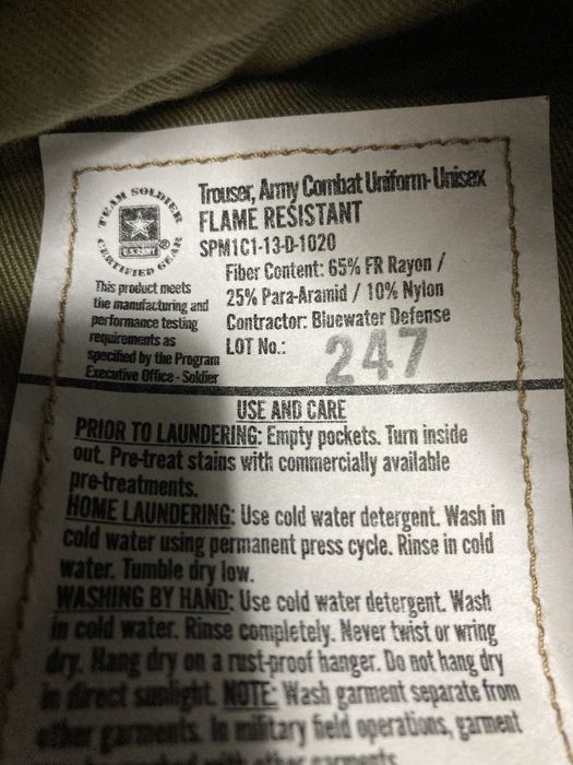 Вогнестійкі штани армії США Army Combat Uniform FR XS S M L