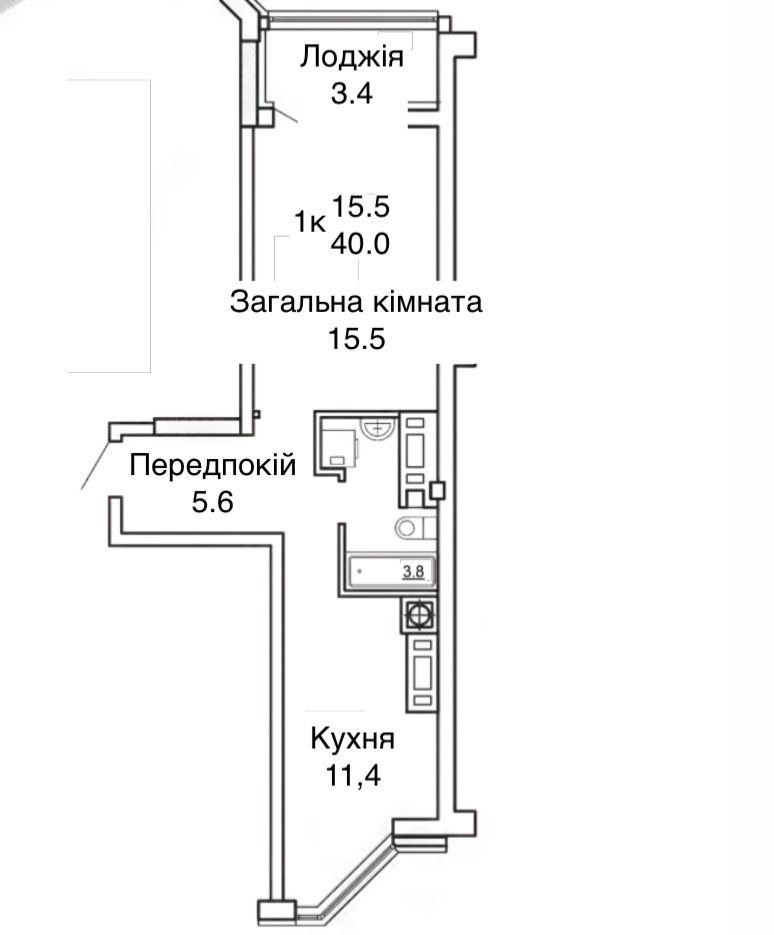 Продаж квартири 38,9м2! Готова до заселення! З Документами!